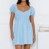 Cinnamon Swirl Mini Dress Blue