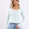 Daisy Street Button Lace Trim Top - Mint - 8