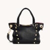 Hammitt Daniel Black Brushed Gold Red Zip Med