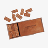 Handcrafted Leather Domino Set - Light Brown