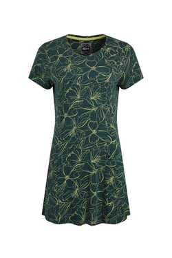 Weird Fish Sidra Organic Cotton Printed Jersey Slub Tunic Forest Green Size 12