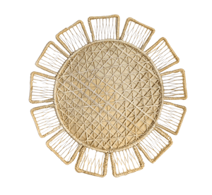 Sunflower Handwoven Iraca Placemat - Solid Color / Red