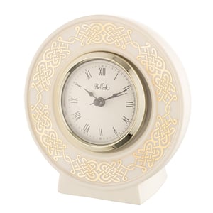 Belleek Classic Celtic Gold Clock - Extra 25% off with LC25