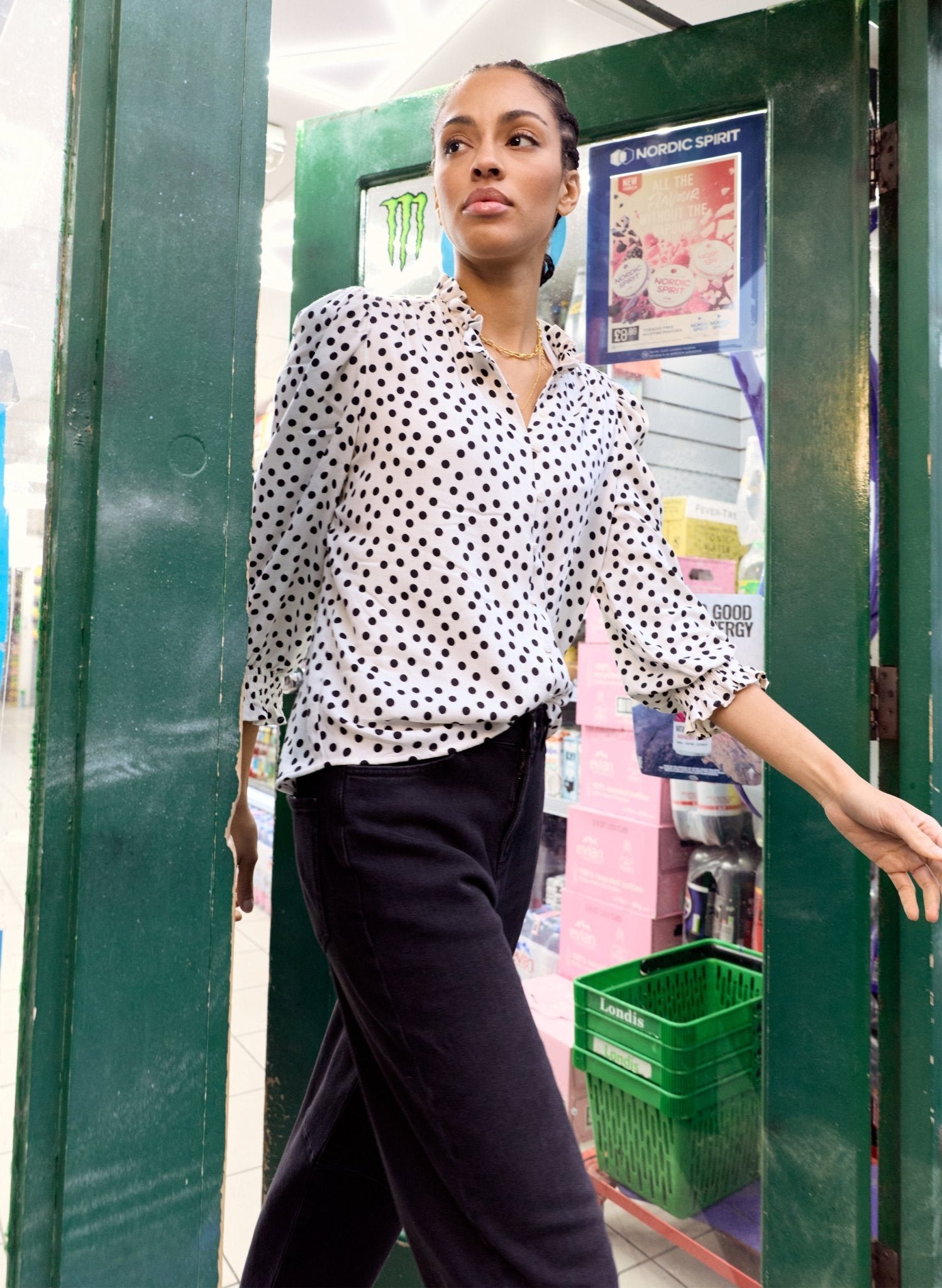 Cela Printed Blouse - UK 08 | EU 36 | US 04 / Cream Polka