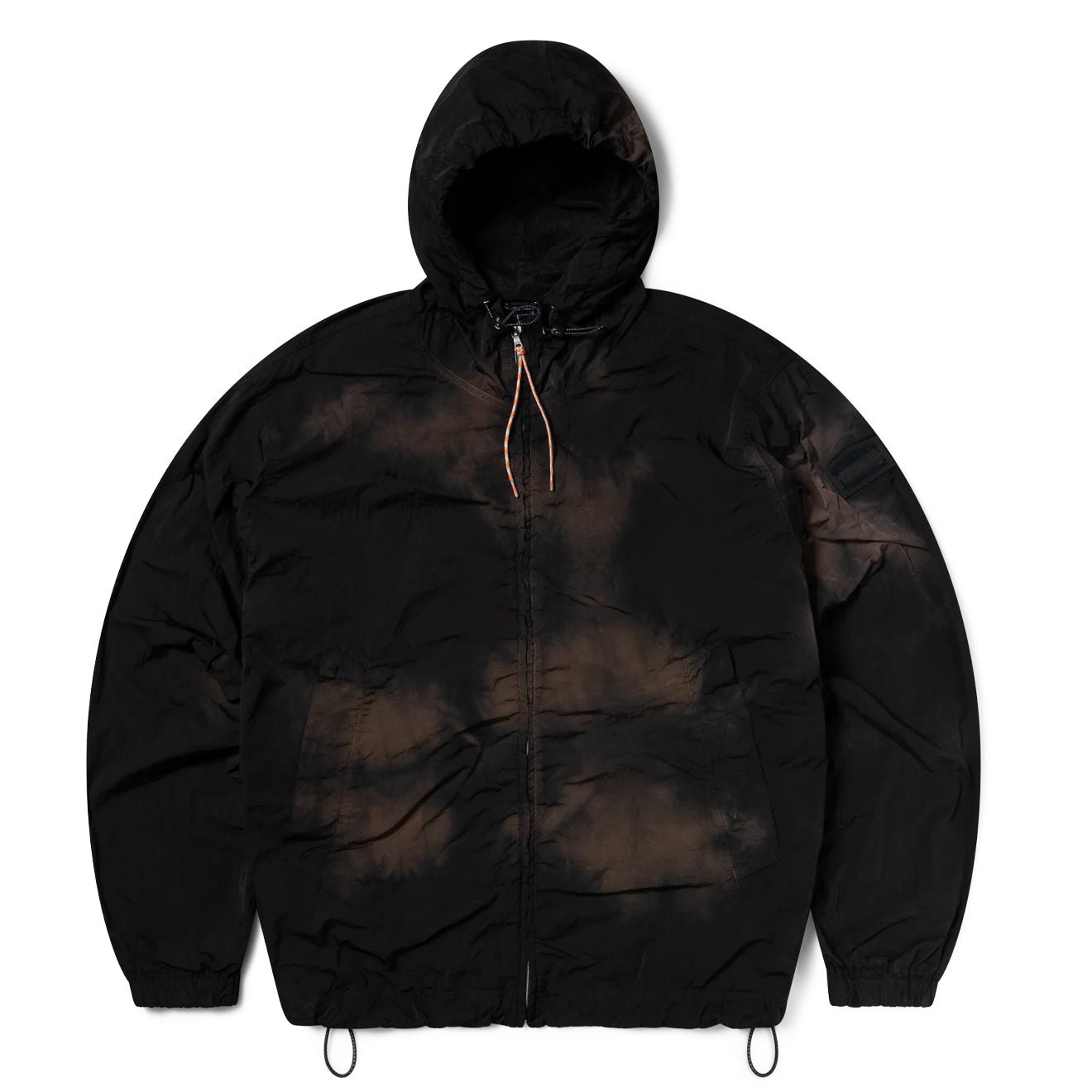 Aries Rag Dye Hooded Windcheater Jacket Brown