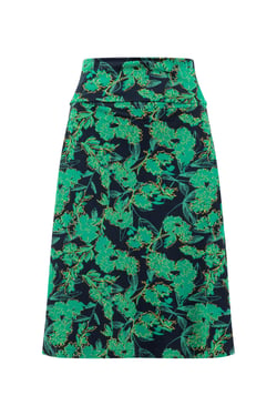 Weird Fish Malmo Printed Jersey Stretch Skirt Night Blue Size 8