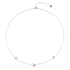 Flying Birds Necklace Silver