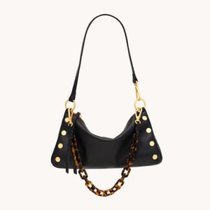 Hammitt Tortoise Shell Shoulder Strap Black Brushed Gold