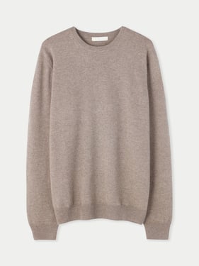 Organic Color Essential Crewneck Cashmere Sweater - 3XL / Beige / MK01-57
