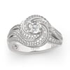 Jeulia Spiral Design Round Cut Sterling Silver Ring