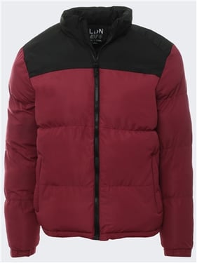 Brave Soul Davis Colour Block Jacket - Brick House Red / Black - XL