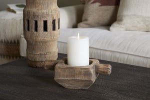 nkuku Apu Reclaimed Wood Traditional Candle Holder | Candles Holders & Lanterns | One Size | Natural