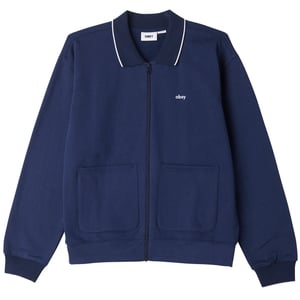 Obey Fontana Zip Front Polo Sweatshirt Academy Navy