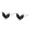 Black Gemstone Firefly Stud Earrings Sterling Silver
