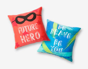 QE Home Pillow Talk Toss Cushion in Assorted, Contemporary, Red