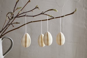 nkuku Piani Hanging Paper Decoration Set Of 4 | Decorative Accessories | Cream