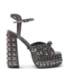 AKIRA Azalea Wang Astrella Hematite Embellished Sandal | Size 6