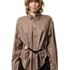 BELTED BUTTON DOWN SHIRT - XS