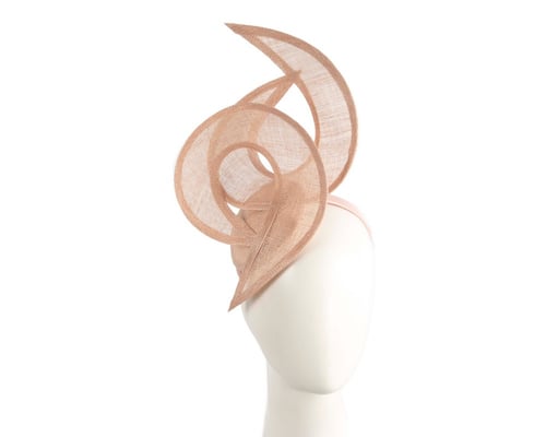 Edgy nude sinamay fascinator by Max Alexander
