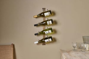 nkuku Shray Iron Wine Rack | Storage Furniture | One Size | Antique Brass