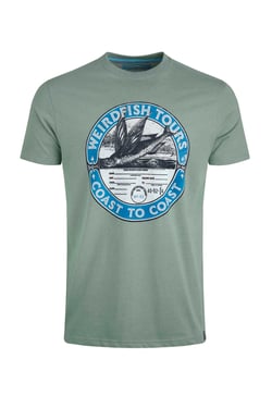 Weird Fish Coasting Eco Front Print Graphic T-Shirt Dusty Teal Size S