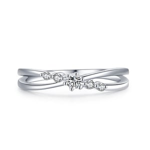 Jeulia Simple Twist Round Wedding Ring Pure Silver