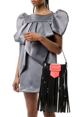 BLACK MINI FRINGE PURSE