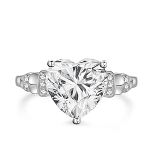 Jeulia Sparkling Heart Knot Promise Ring Sterling Silver