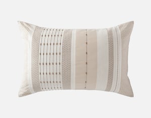 QE Home Adrift Pillow Sham, Geometric, Beige, Queen