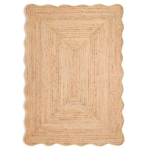 Jute Scalloped Edge Rug Yellow - 160x230cm