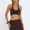 Golden Sands Halter Top Brown