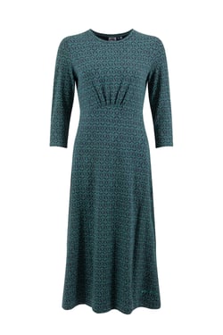 Weird Fish Felicity Printed Jersey Midi Dress Green Size 8