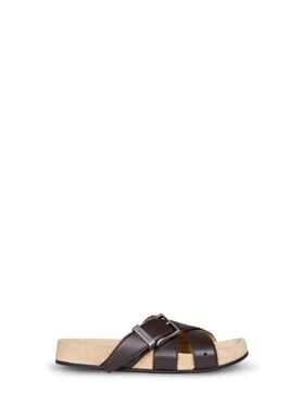 BALENCIAGA | Black calf leather Belt mules | Man | 45