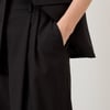 Black Pleated Wide Leg Trousers