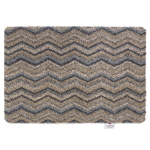 Ribbon Grey Zig Zag Washable Doormat - 50x75cm