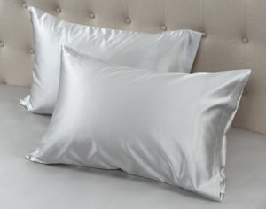 QE Home Armoire Silk Blend Pillowcases, Grey, King