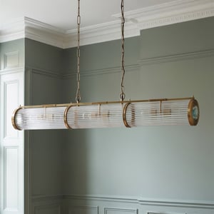 Rodyssey chandelier in brass with glass rods