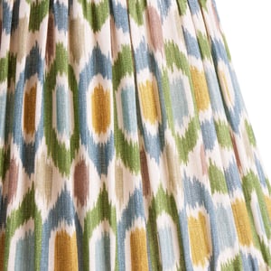 35cm straight empire shade in blue and green Small Ikat Spot linen by GP & J Baker