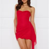 Lovers Time Mesh Strapless Mini Dress Red