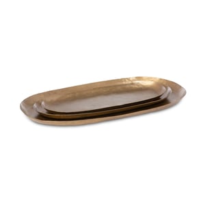 Antique Gold Iron Trays, Set Of 3