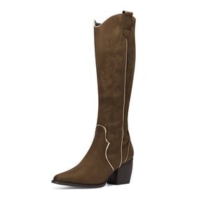 DREAM PAIRS Dallas Embroidered Western Cowboy Knee High Boots