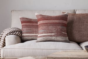 nkuku Aakash Wool Cushion Cover | Textiles | Rust | 60 x 40 cm