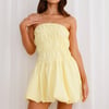 Maddi Strapless Bubble Mini Dress Yellow