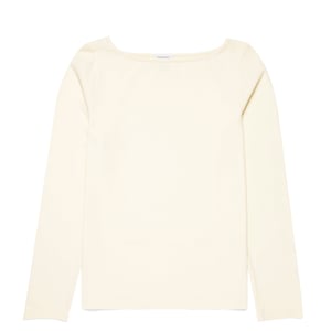 Sunspel Womens Slash Neck L/S Top Ecru