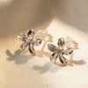 Dainty Mini Tiny Flower Stud Sterling Silver Earrings