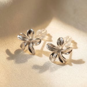 Dainty Mini Tiny Flower Stud Sterling Silver Earrings
