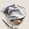 100% Linen Solid-Color Drawstring Storage Bag - Fog Grey / One Size