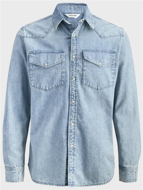 Jack & Jones Western Shirt - Light Blue Denim - XL
