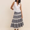 White Embroidered Tie Front Top