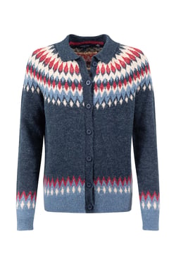 Weird Fish Jelena Fair Isle Collar Cardigan Navy Size 8